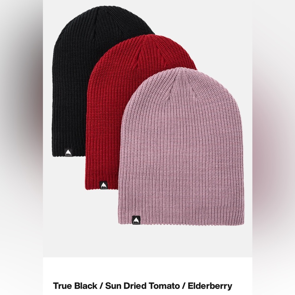 Burton Recycled DND Beanie (3 Pack) - True Black / Sun Dried Tomato / Elderberry - Picture 8 of 9